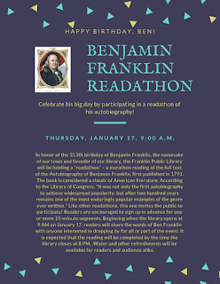 Franklin Library: Ben Franklin Readathon, Jan 17