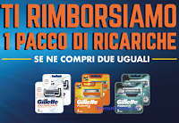 Rimborso Gillette : operazione di cashback per una confezione ricarica lame