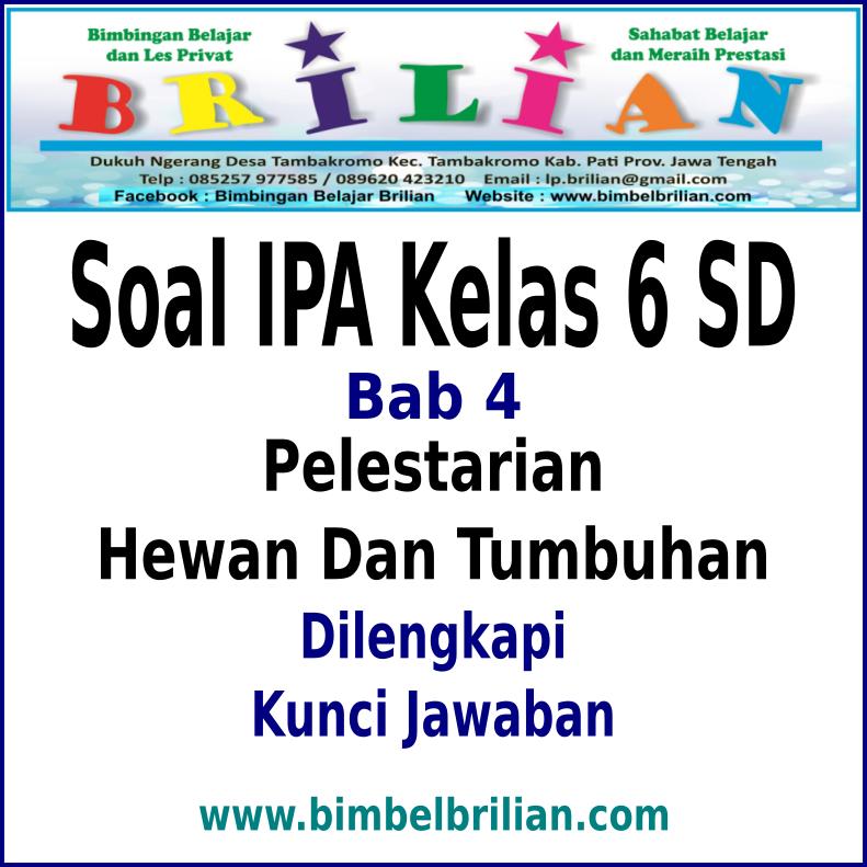 Soal IPA Kelas 6 SD BAB Pelestarian Hewan Dan Tumbuhan 