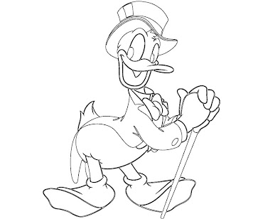 #4 Donald Duck Coloring Page