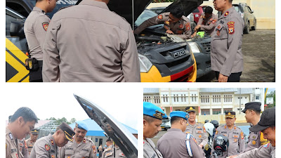 Wakapolres Toraja Utara Cek Kendaraan Dinas Operasional, Pastikan Siap Pakai