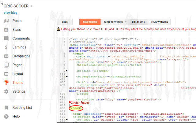 Google Analytics to Blogger in bangla