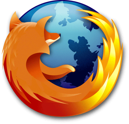 This is the Mozilla Firefox logo It uses plain shapes without outlined and 