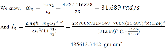 Calculation for case of obs. no 3