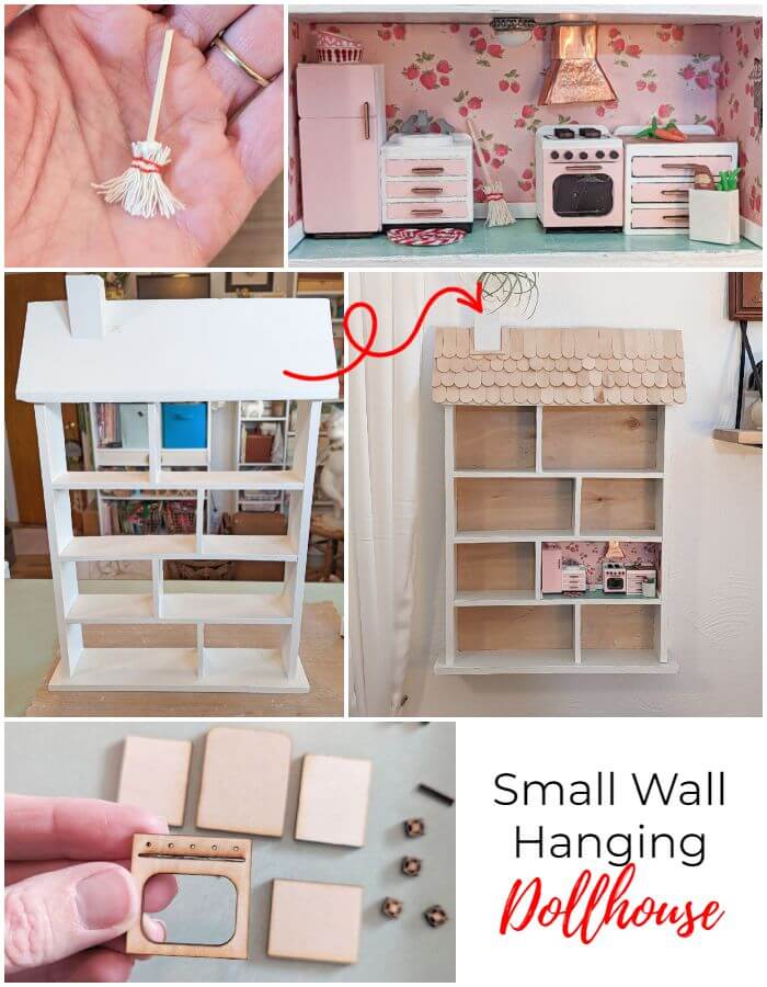 Small Wall Hanging Dollhouse Makeover
