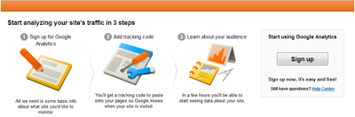 Sign up Google Analytics
