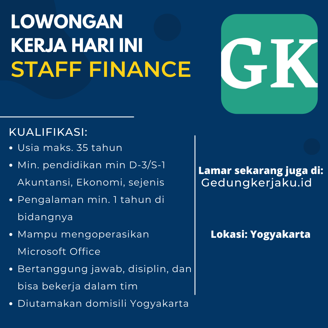 Lowongan Kerja Jogja Staff Finance PT Taka Oozora Semesta (Natasha Group)