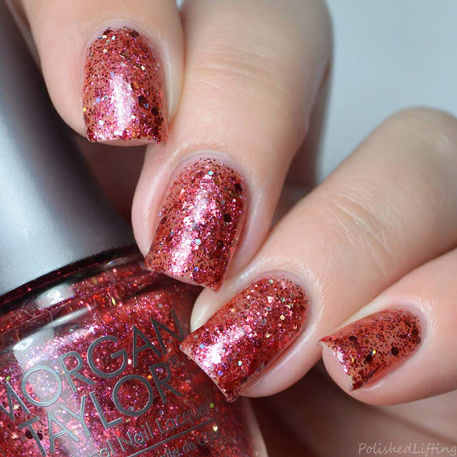 red glitter holo nail polish