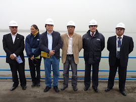 Los congresistas Julio Herrera, César Zumatea, Alfredo Cenzano y  el gerente de SEDAPAL Jorge Barco
