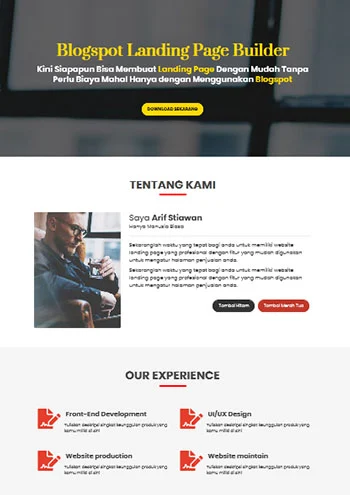 landing page blogspot