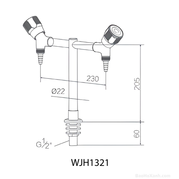 Vòi Rửa 2 Đầu Phòng Thí Nghiệm Ưu Việt