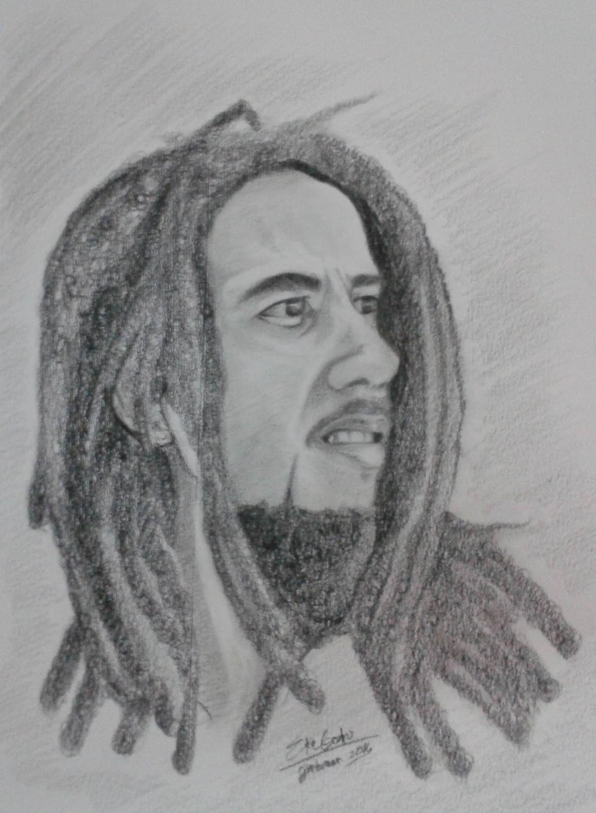 Gambar Sketsa Wajah Bob Marley Garlerisket
