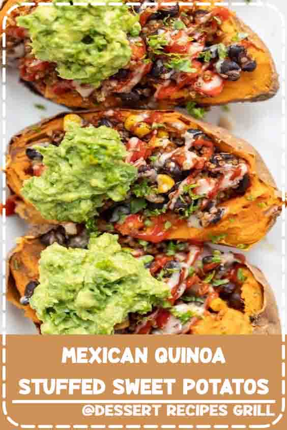 3.1★★★★★| This recipe for Mexican Quinoa Stuffed Sweet Potatoes is an amazing way to pack in a ton of plant-based protein in a tasty, gluten-free and#vegan #cooking #recipes