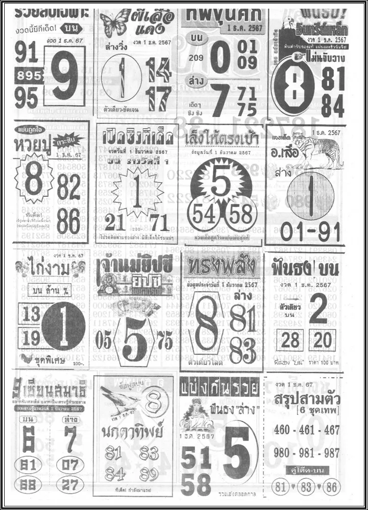 :Thai Lottery Magazine Papers FOR 1-12-2024