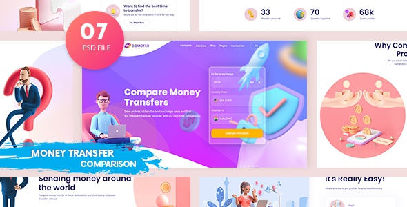 Best Money Transfer Comparison PSD Template