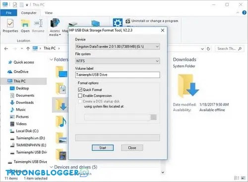 Cách giải quyết “Windows was unable to complete the format”