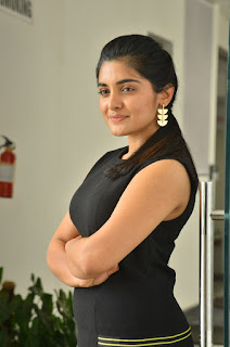 Nivetha Thomas In Black Dress At 118 Movie Interview