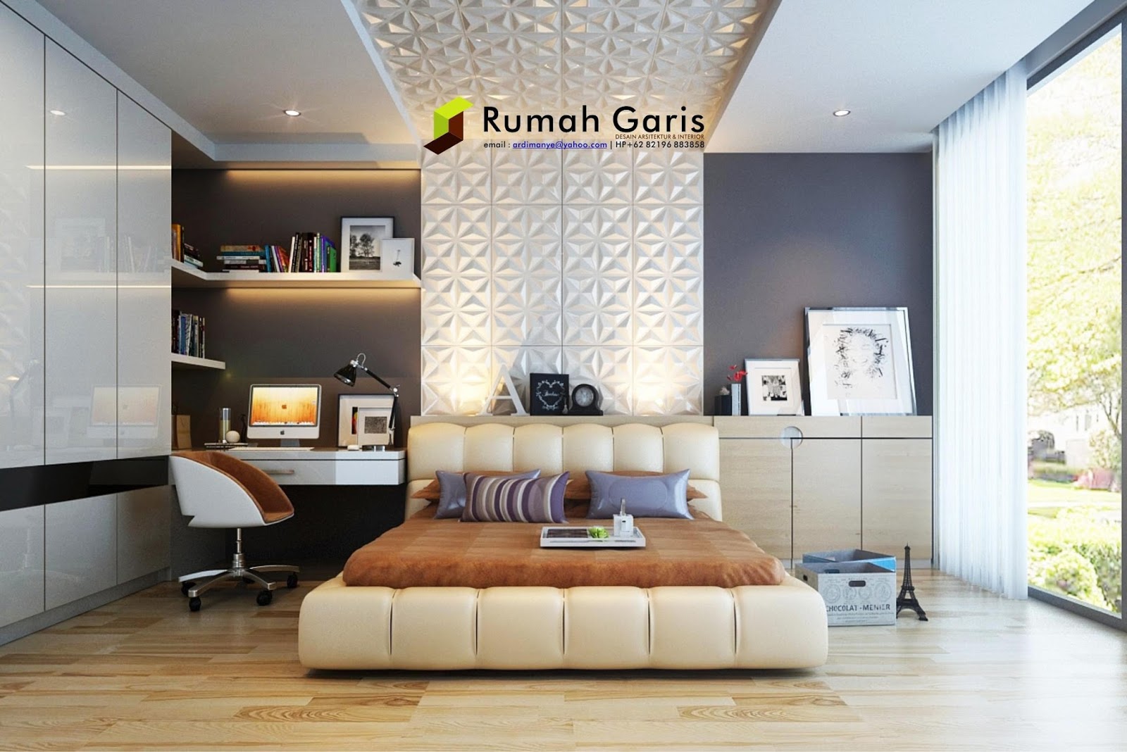 desain apartemen 2 kamar tidur 3d