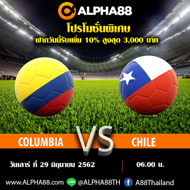 ALPHA88 วิเคราะห์บอลโคปาอเมริกา โคลัมเบีย VS ชิลี เวลา 06:00 น.