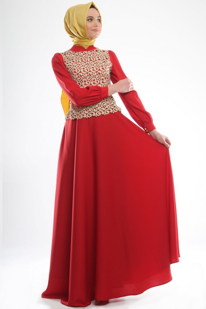 24 Contoh Model Baju Muslim Brokat  Terbaru dan Terbaik 