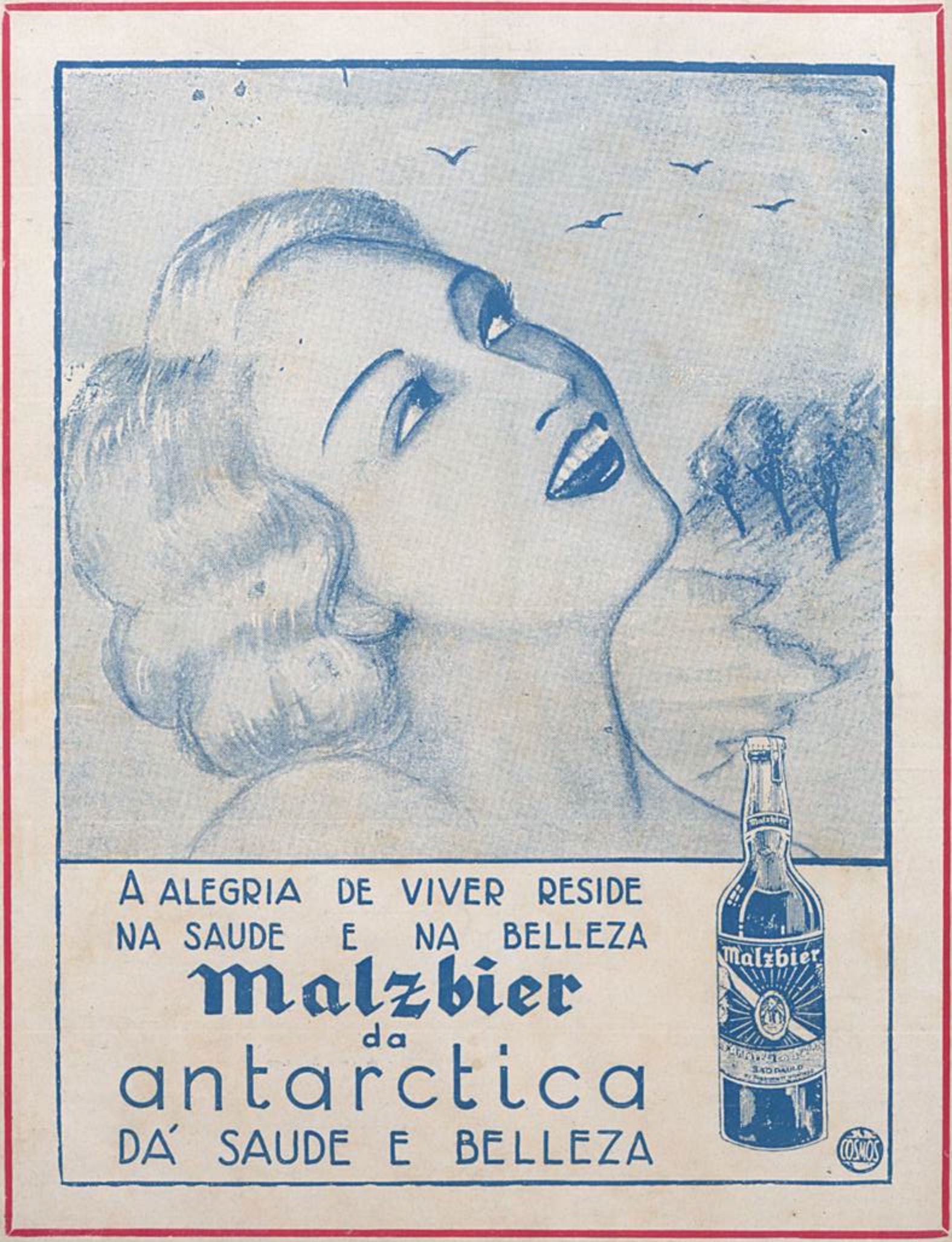 Propaganda da Cerveja Malzbier veiculada em 1937 promovendo benefícios às mulheres