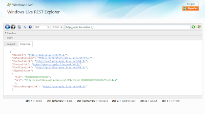 Windows Live REST Explorer 4
