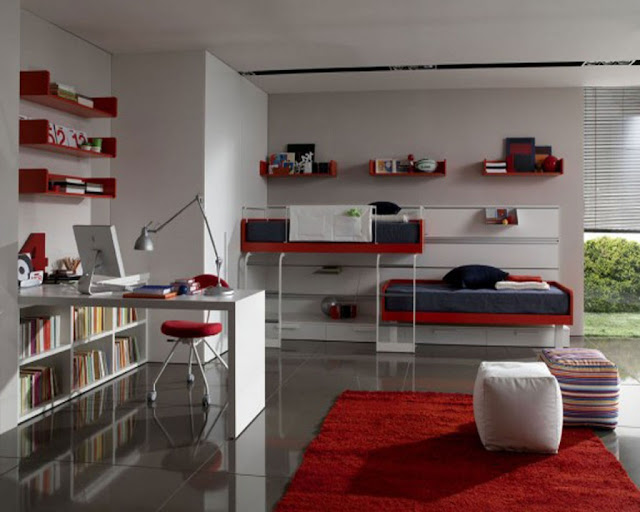 Дизайн інтер'єру кімнати для підлітка з двома ліжками