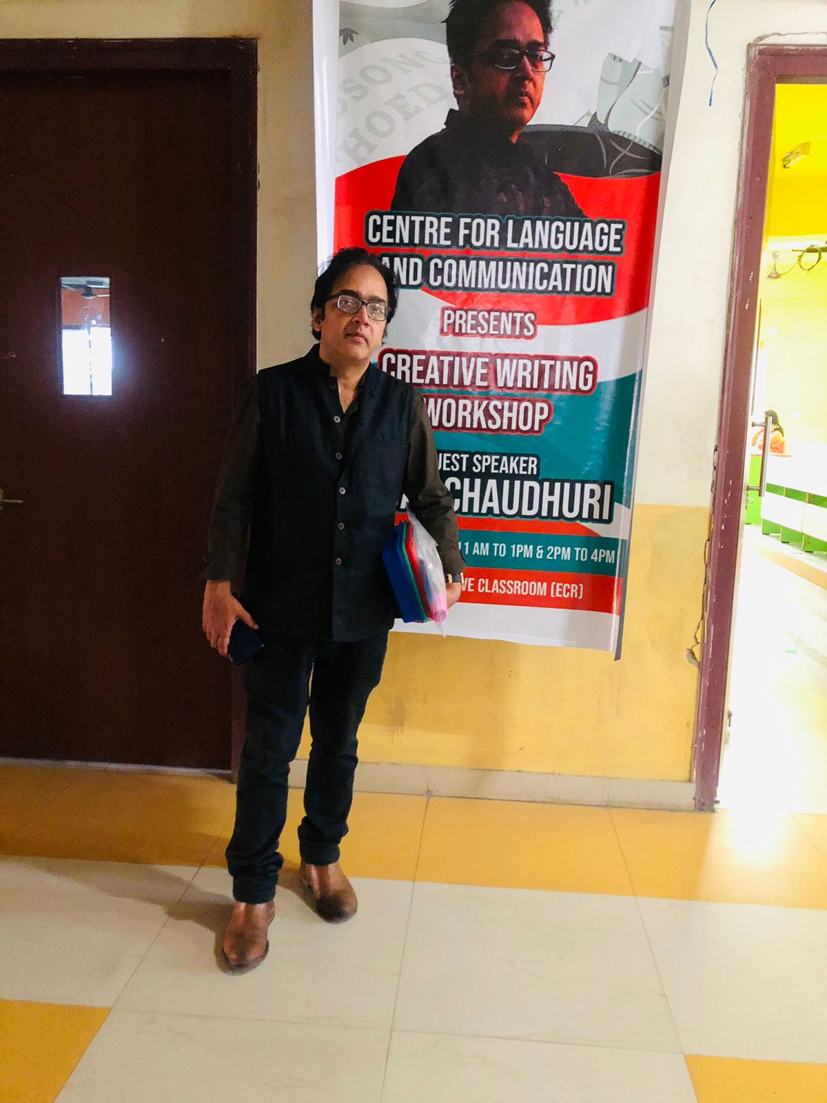 Rajat Chaudhuri at a Creative Writing Workshop, School of Language and Communication