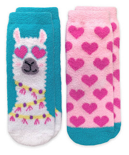 Jefferies Socks Girls Llama Hearts Fuzzy Slipper Socks Christmas Gifts