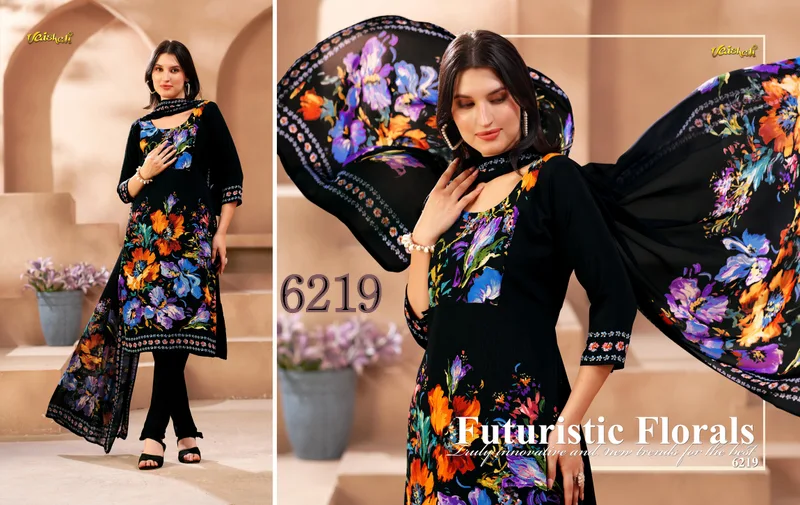 Vol 6200 Vaishali Fashions Pure Crape Pant Style Suits