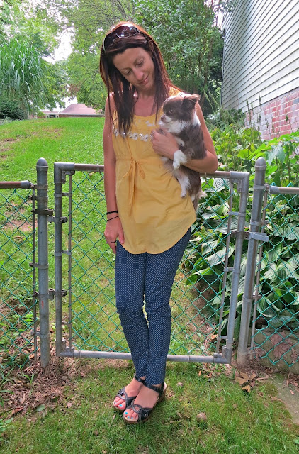 Polka Dot Pants Yellow Top Outfit