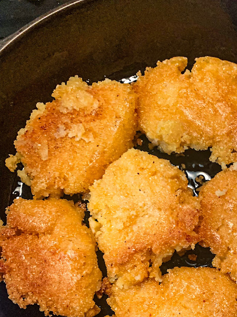 Old Fashioned Hot Water Cornbread just like Grandma use to make.  Hot Water Cornbread is more about the feel of the batter than a precise measurement.  The main thing is to get the right consistency with the hot water and the cornmeal mixture.