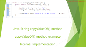 String copyValueOf​ method