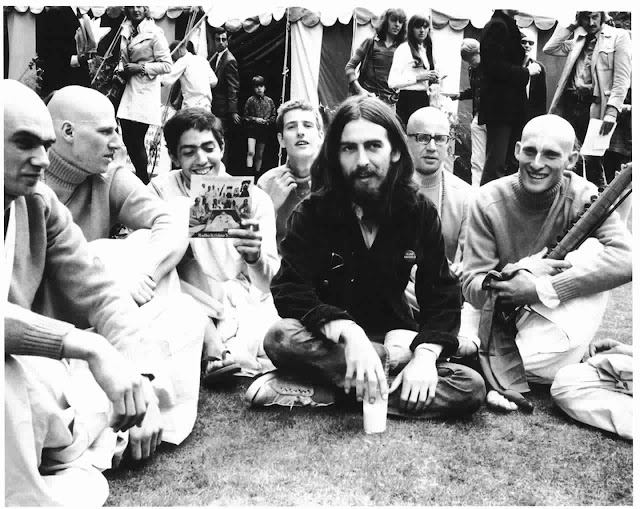 Full of Spiritual Bliss-George Harrison with devotees-Krishna Consciousness