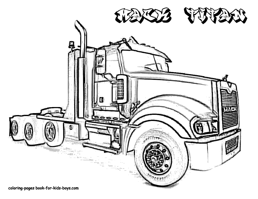 Free Coloring Pages Trucks 9