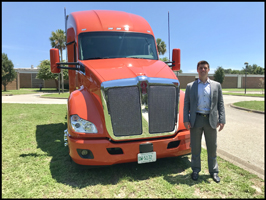 Drew Bennett with a Kenworth T680 on display at Eglin AFB