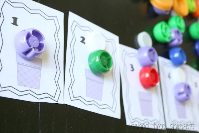 ice cream counting cards for preschoolers