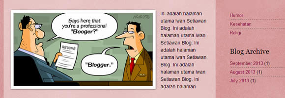 Membuat Halaman Utama Statis di Blogspot - Blogger