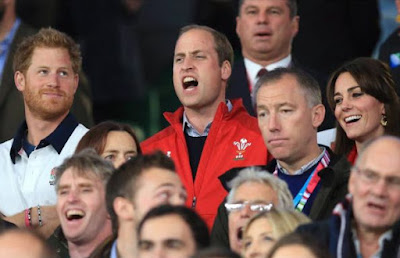 The Duke And Duchess Of Cambridge And Prince Harry At The Rugby World Cup