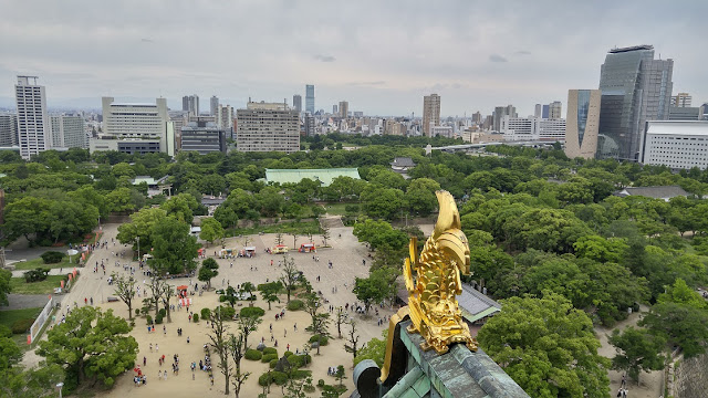 The scenery from the top floor of Osaka Castle