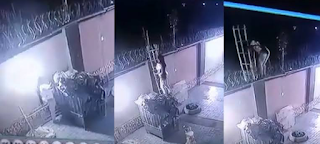 Man shares CCTV footage of his unfaithful housewife jumping over the fence to meet another man [Video]