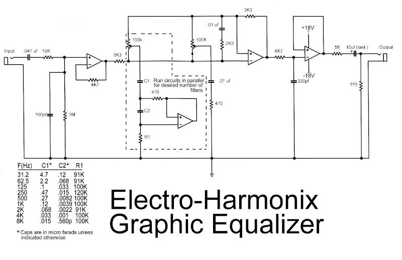 latest Electro Harmonix Graphic Equalizer circuit schematic with explanation