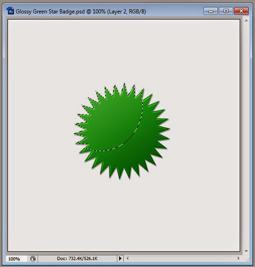 Create Green Glossy Star Badge