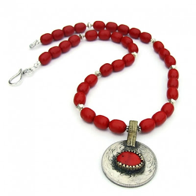 vintage kuchi coin necklace for women