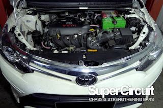 supercircuit toyota vios npc150 front strut bar, toyota vios ncp150 front bar, 3rd gen Toyota Vios chassis bar, Toyota Vios NCP150 Front tower bar, Toyota Vios Stabilizer Bar