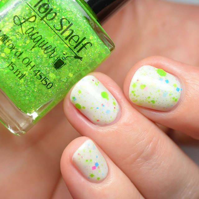 neon green glitter nail polish