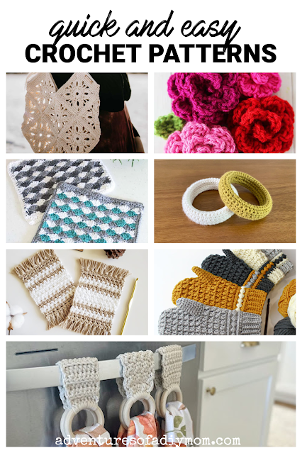 collage of easy crochet projects