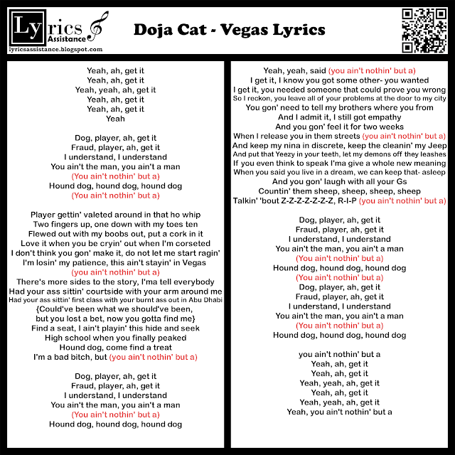 Doja Cat - Vegas Lyrics | lyricsassistance.blogspot.com