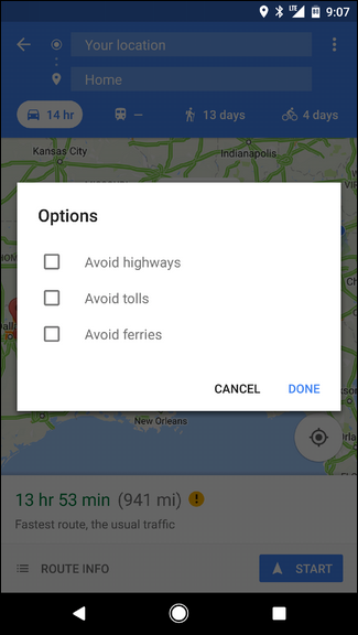 How to Avoid Toll Roads in Google Maps