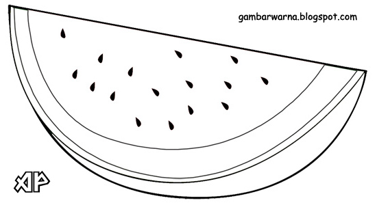 Mewarnai Semangka Belajar Mewarnai Gambar 